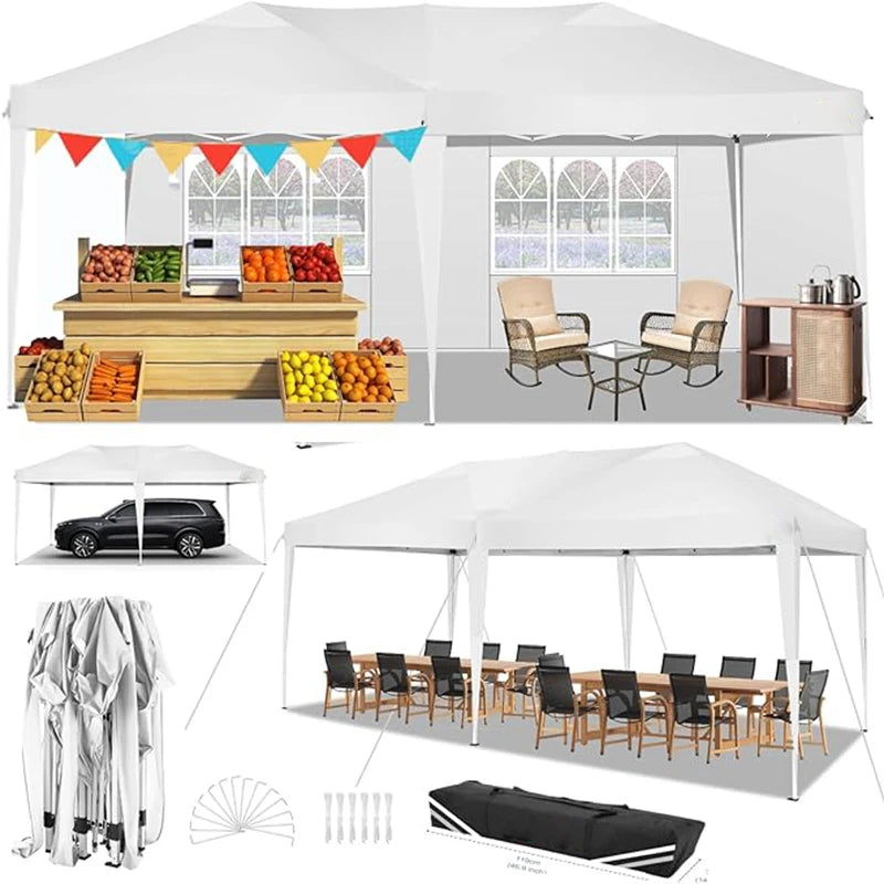 10x20 FT Pop Up Canopy Tent with 6 Sidewalls Waterproof Outdoor Event Shelter